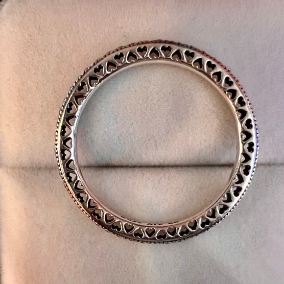 Pandora Sparkle and Hearts CZ Eterity Ring Size 9 - Hard to find! - Picture 13 of 16